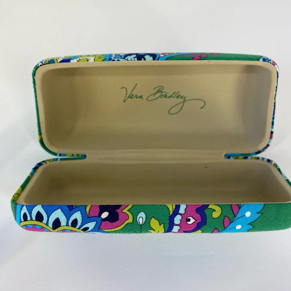 NEW Vera Bradley Optical Case Glasses Hard Emerald Paisley Floral Green - Picture 6 of 9